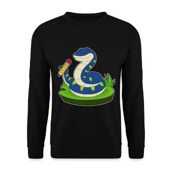 École de crayon Snake Student - Sweat-shirt Unisexe - noir - Devant - Alina (178cm) & Michal (187cm)