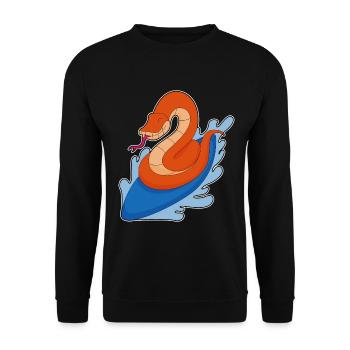 Snake Surfing Surfboard Summer - Unisex Sweatshirt - black - Front - Alina (178cm) & Michal (187cm)