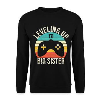 Auf dem Weg zur großen Schwester - Unisex Pullover - Schwarz - Vorne - Alina (178cm) & Michal (187cm)