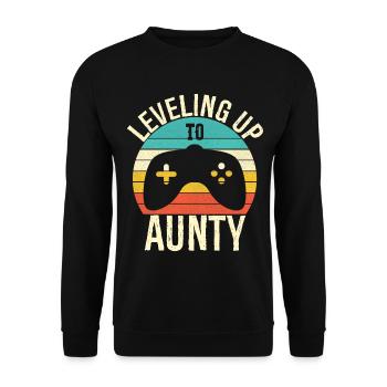 Aufsteigen zur Tante - Unisex Pullover - Schwarz - Vorne - Alina (178cm) & Michal (187cm)