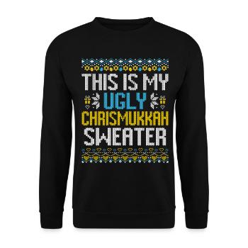 Joyeux Noël Noël Hanoukka Noël - Sweat-shirt Unisexe - noir - Devant - Alina (178cm) & Michal (187cm)