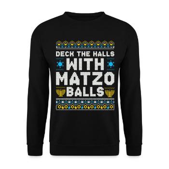 Joyeux Noël Noël Hanoukka Noël - Sweat-shirt Unisexe - noir - Devant - Alina (178cm) & Michal (187cm)