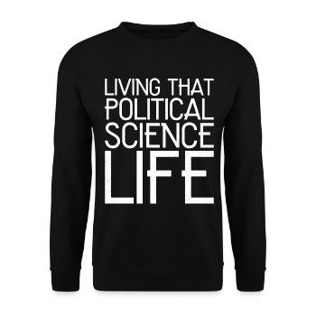 living that political science life funny - Unisex Sweatshirt - black - Front - Alina (178cm) & Michal (187cm)