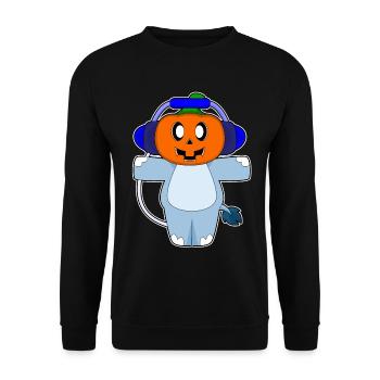 Nilpferd Halloween Musik - Unisex Pullover - Schwarz - Vorne - Alina (178cm) & Michal (187cm)