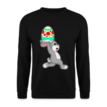 Jogging de Pâques avec un lapin - Sweat-shirt Unisexe - noir - Devant - Alina (178cm) & Michal (187cm)