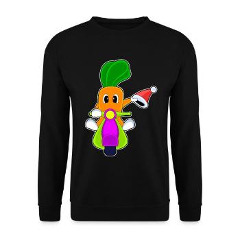 Trottinette de Noël Carotte - Sweat-shirt Unisexe - noir - Devant - Alina (178cm) & Michal (187cm)