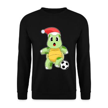 Turtle Christmas Soccer - Unisex Sweatshirt - black - Front - Alina (178cm) & Michal (187cm)