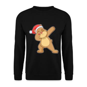 Bär Weihnachten Hip Hop Tanz - Unisex Pullover - Schwarz - Vorne - Alina (178cm) & Michal (187cm)