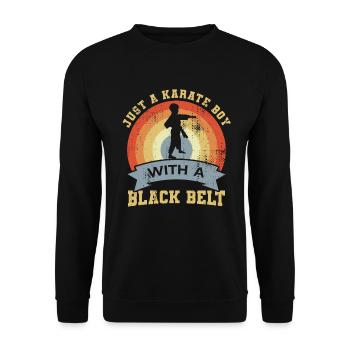 Garçon de karaté avec ceinture noire - Sweat-shirt Unisexe - noir - Devant - Alina (178cm) & Michal (187cm)