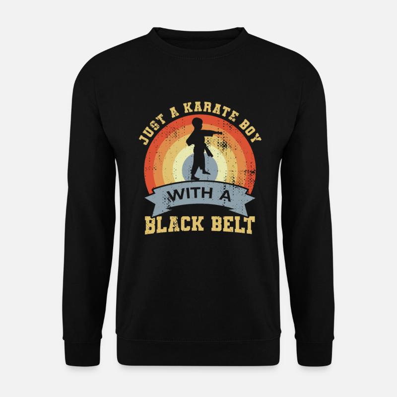 Karate Junge mit schwarzem Gürtel - Unisex Pullover - Schwarz