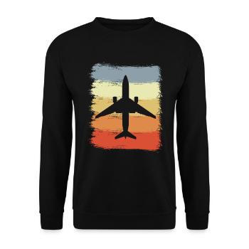 Vintage Luftfahrzeuge - Unisex Pullover - Schwarz - Vorne - Alina (178cm) & Michal (187cm)