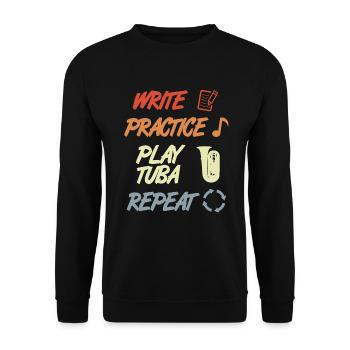 Tuba Motivation - Sweat-shirt Unisexe - noir - Devant - Alina (178cm) & Michal (187cm)