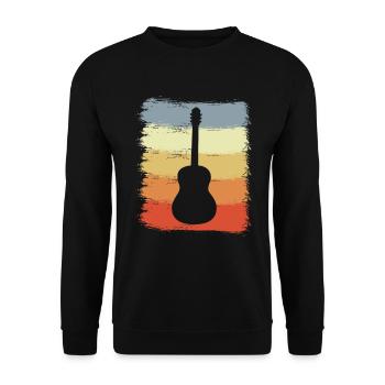 Gitarre Skizze Vintage Look - Unisex Pullover - Schwarz - Vorne - Alina (178cm) & Michal (187cm)