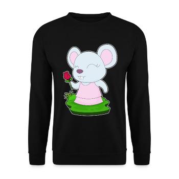 Mouse Rose - Sweat-shirt Unisexe - noir - Devant - Alina (178cm) & Michal (187cm)