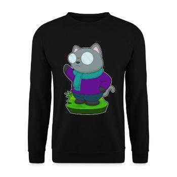 Écharpe d’hiver pour chat - Sweat-shirt Unisexe - noir - Devant - Alina (178cm) & Michal (187cm)