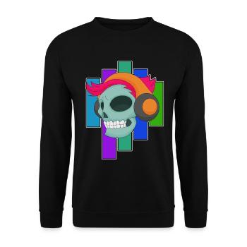 Musique casque Skull - Sweat-shirt Unisexe - noir - Devant - Alina (178cm) & Michal (187cm)