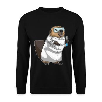 Beaver Chemistry Teacher School - Unisex Sweatshirt - black - Front - Alina (178cm) & Michal (187cm)
