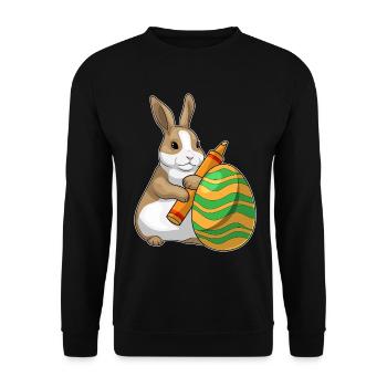 Coloriage de Pâques de Bunny - Sweat-shirt Unisexe - noir - Devant - Alina (178cm) & Michal (187cm)