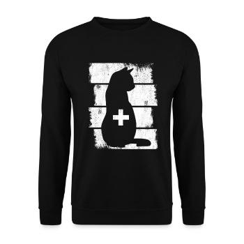 Vétérinaire chat - Sweat-shirt Unisexe - noir - Devant - Alina (178cm) & Michal (187cm)