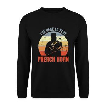 Blague drôle sur le joueur de cor français - Sweat-shirt Unisexe - noir - Devant - Alina (178cm) & Michal (187cm)