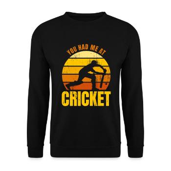 You Had Me At Cricket - Unisex Sweatshirt - black - Front - Alina (178cm) & Michal (187cm)