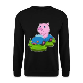Voiture à cochon - Sweat-shirt Unisexe - noir - Devant - Alina (178cm) & Michal (187cm)