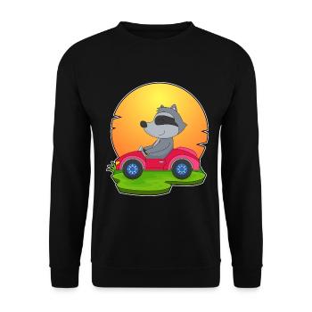 Raccoon Car - Unisex Sweatshirt - black - Front - Alina (178cm) & Michal (187cm)
