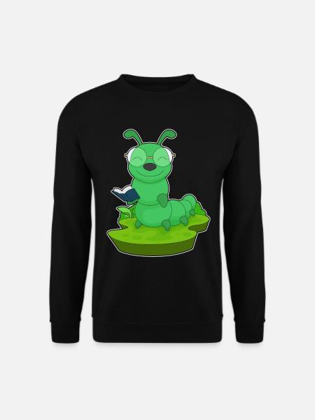 Caterpillar Nerd Book Glasses - Unisex Sweatshirt - black
