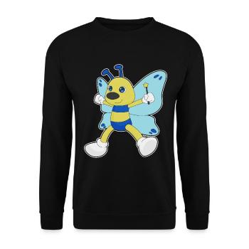 Butterfly Wizard Wand - Unisex Sweatshirt - black - Front - Alina (178cm) & Michal (187cm)