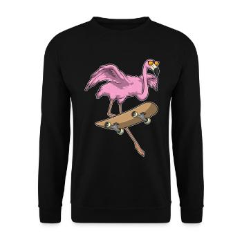 Flamingo Skater Skateboard Sport - Sweat-shirt Unisexe - noir - Devant - Alina (178cm) & Michal (187cm)