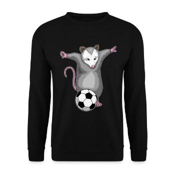 Beutelratte Fußballspieler Fußball - Unisex Pullover - Schwarz - Vorne - Alina (178cm) & Michal (187cm)