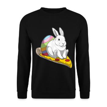 Pizza de Pâques Bunny - Sweat-shirt Unisexe - noir - Devant - Alina (178cm) & Michal (187cm)
