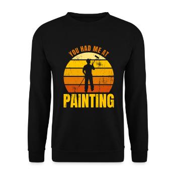 Maler Witz - Unisex Pullover - Schwarz - Vorne - Alina (178cm) & Michal (187cm)