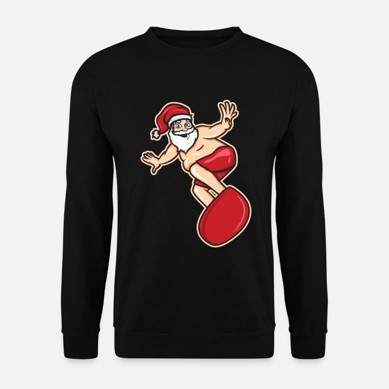 Surfer Weihnachtsmann - Unisex Pullover - Schwarz