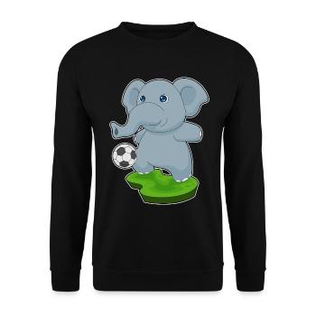 Elefant Fußballspieler Fußball Sport - Unisex Pullover - Schwarz - Vorne - Alina (178cm) & Michal (187cm)