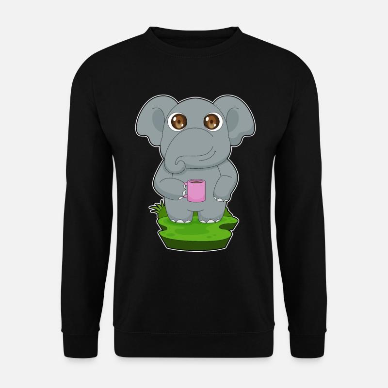 Elefant Kaffee Becher - Unisex Pullover - Schwarz