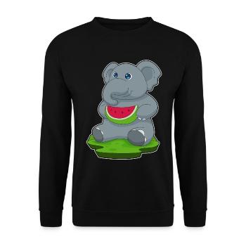 Elephant Watermelon - Unisex Sweatshirt - black - Front - Alina (178cm) & Michal (187cm)