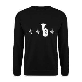 Tuba Pulsschlag - Unisex Pullover - Schwarz - Vorne - Alina (178cm) & Michal (187cm)