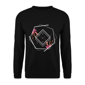 Néon en cadre géométrique en losange - Sweat-shirt Unisexe - noir - Devant - Alina (178cm) & Michal (187cm)