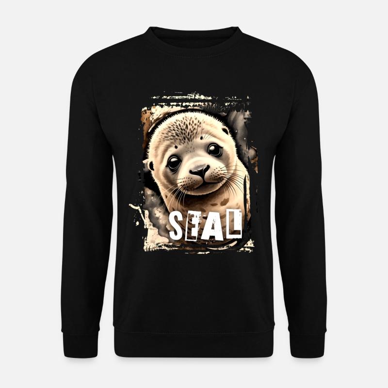 Seal - Robben-Baby - Unisex Pullover - Schwarz