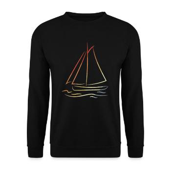 Vintage Segelboot - Unisex Pullover - Schwarz - Vorne - Alina (178cm) & Michal (187cm)