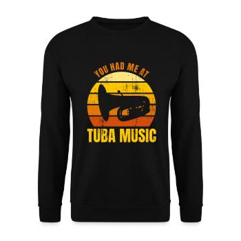 You had me with tuba music - Unisex Sweatshirt - black - Front - Alina (178cm) & Michal (187cm)