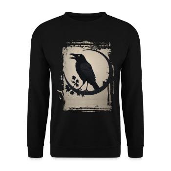 Corbeau assis sur une branche - Sweat-shirt Unisexe - noir - Devant - Alina (178cm) & Michal (187cm)