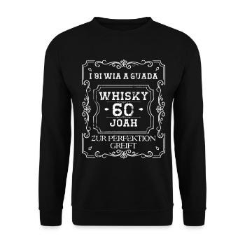 i bi wia a guada Whisky 60 Joah to perfection - Unisex Sweatshirt - black - Front - Alina (178cm) & Michal (187cm)