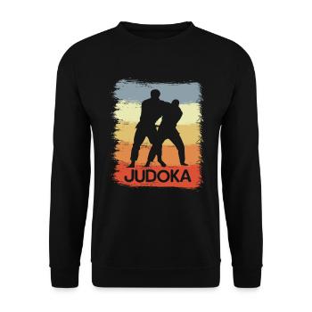 Judoka Sketch - Unisex Sweatshirt - black - Front - Alina (178cm) & Michal (187cm)