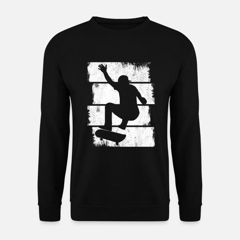 Skateboarding Junge Skizze - Unisex Pullover - Schwarz
