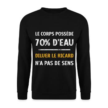 Diluer le Pastis n'a pas de sens humour alcool - Sweat-shirt Unisexe - noir - Devant - Alina (178cm) & Michal (187cm)