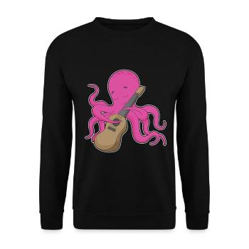 Octopus Musician Guitar Music - Unisex Sweatshirt - black - Front - Alina (178cm) & Michal (187cm)