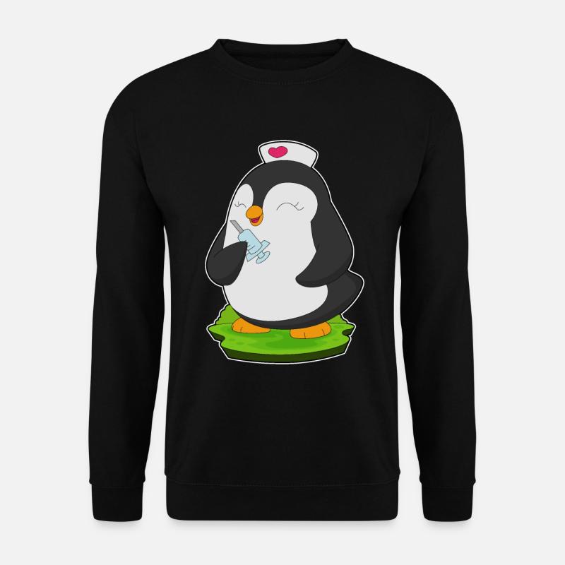 Seringue d’infirmière pingouin - Sweat-shirt Unisexe - noir