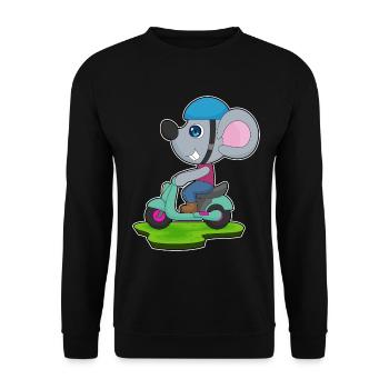 Mouse Scooter - Unisex Sweatshirt - black - Front - Alina (178cm) & Michal (187cm)